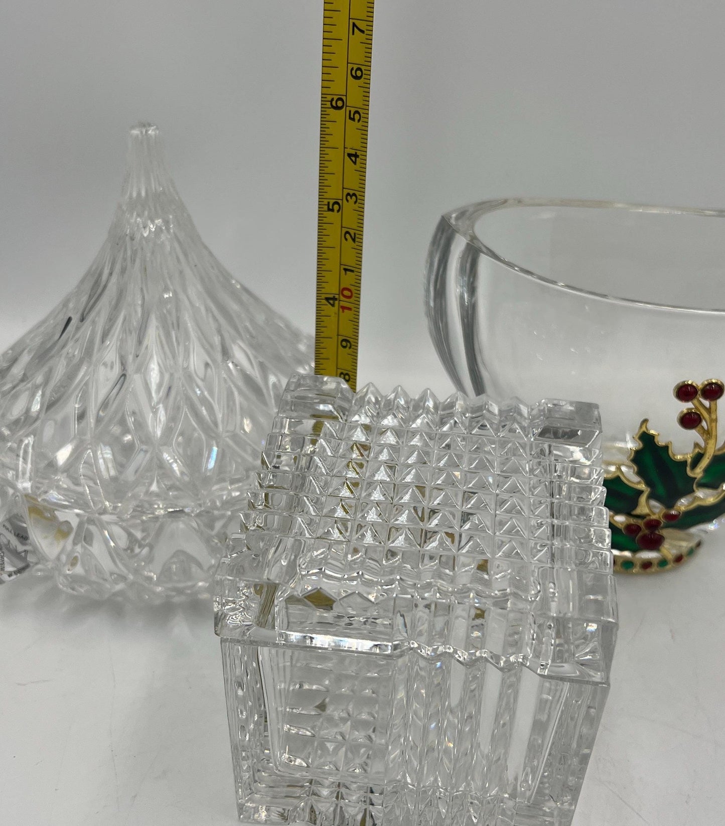 Art Glass - Mikasa Dish - Jonal Hershey Kiss - Holiday Teleflora Dish - Snowflake - Zinnia Petal - Cube