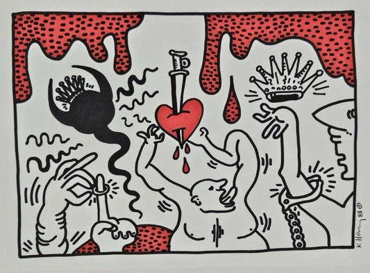 Untitled 1988 Ink Marker on Paper Keith Haring - Not authenticated (Read description)