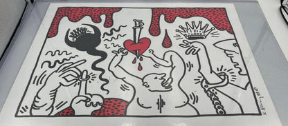 Untitled 1988 Ink Marker on Paper Keith Haring - Not authenticated (Read description)
