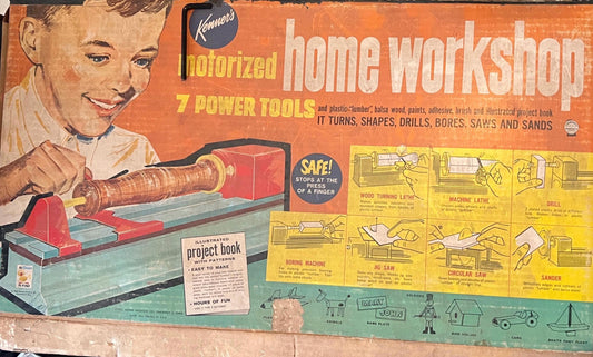 Vintage Kenner's Motorized Home Workshop Toy from the 1960s in original box - long 2