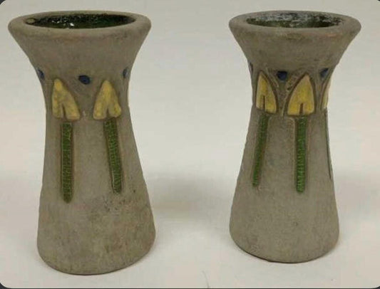 6" Roseville Mostique 1916 Arts & Crafts Vases 164-6