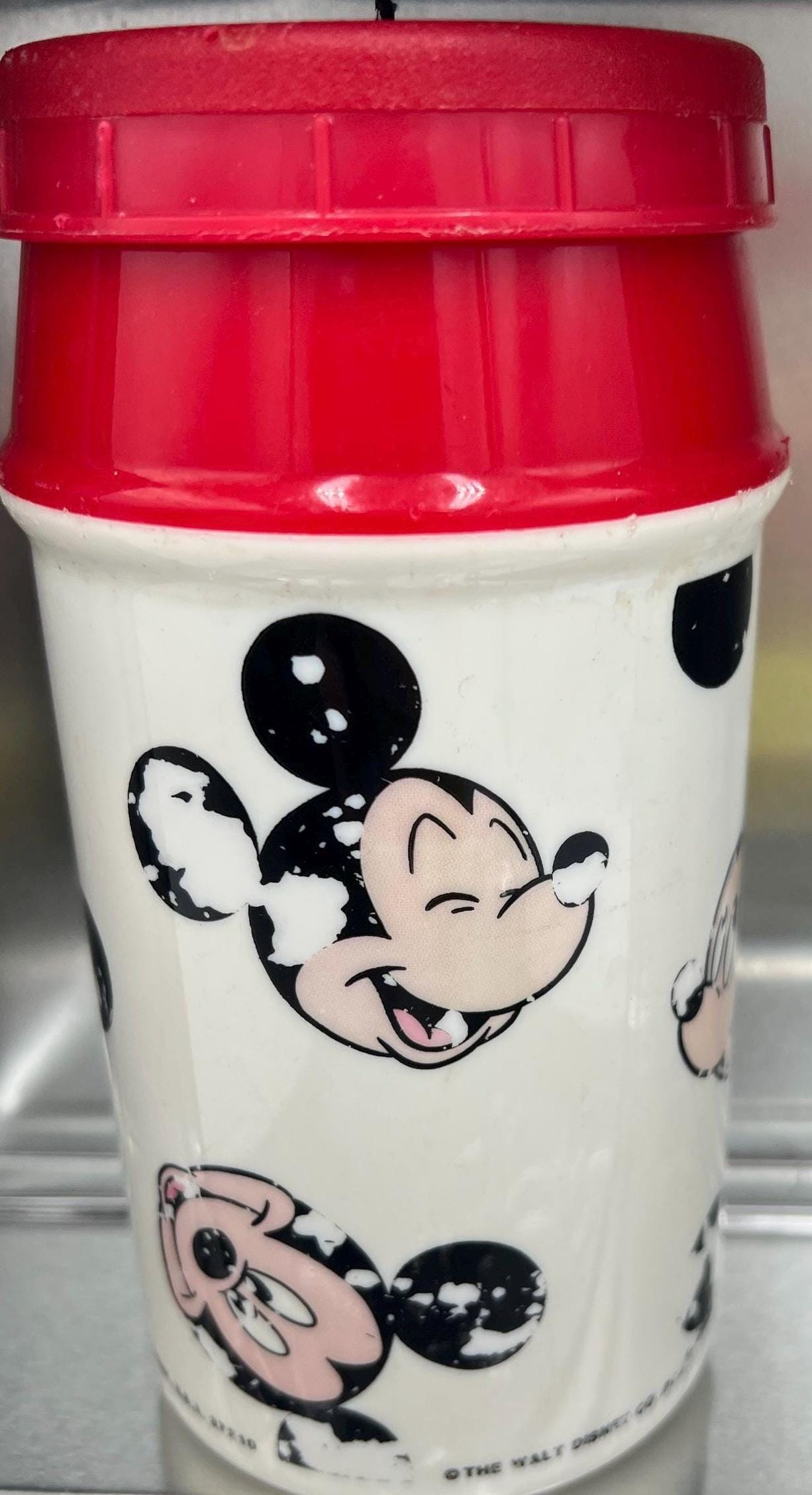 Vintage Aladdin Mickey Mouse Lunchbox with Thermos  Mickey Mouse Head Lunch Kit 80's Disney Thermos Combo Collectible - Sold Individually
