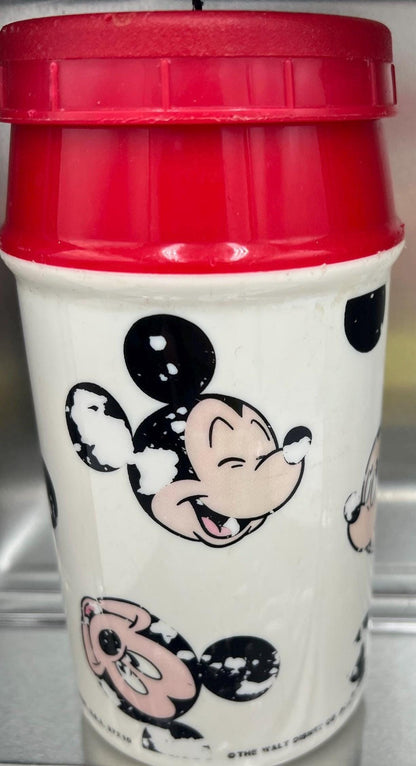 Vintage Aladdin Mickey Mouse Lunchbox with Thermos  Mickey Mouse Head Lunch Kit 80's Disney Thermos Combo Collectible - Sold Individually