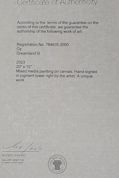 Walter Josef Fischer Mixed Media Painting, Oz Dreamland III (Signed Original 20x15")