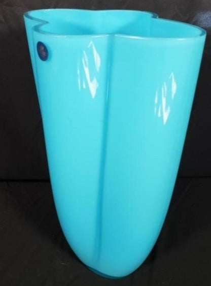 Glass Vase Royal Copenhagen, Gardenia, Anja Kj??r, Crystal, Original Sticker 13.5 H