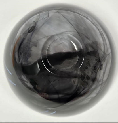 Swedish Art Glass Bowl, Kosta Boda Violet Blue Swirls (9 Inch)