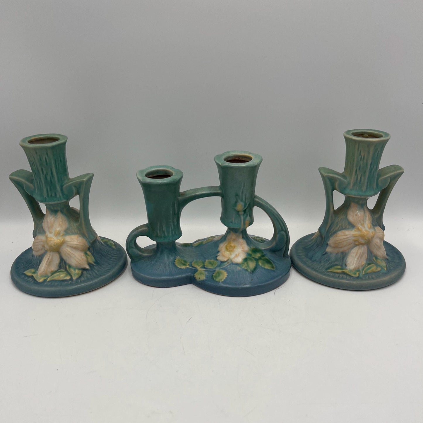 Roseville Blue Candlestick Holders Your Choice