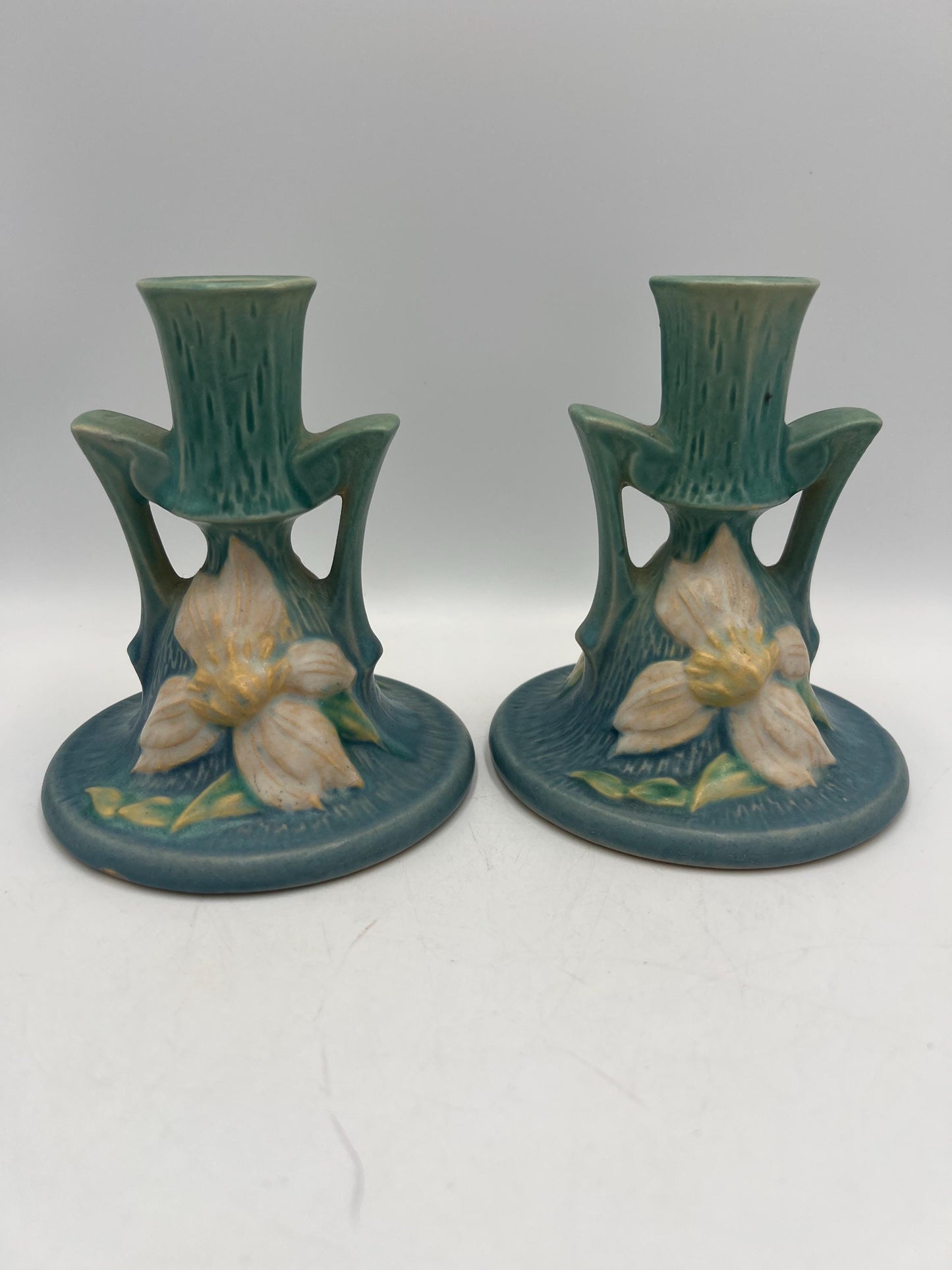 Roseville Blue Candlestick Holders Your Choice