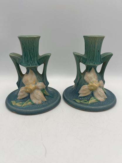 Roseville Blue Candlestick Holders Your Choice