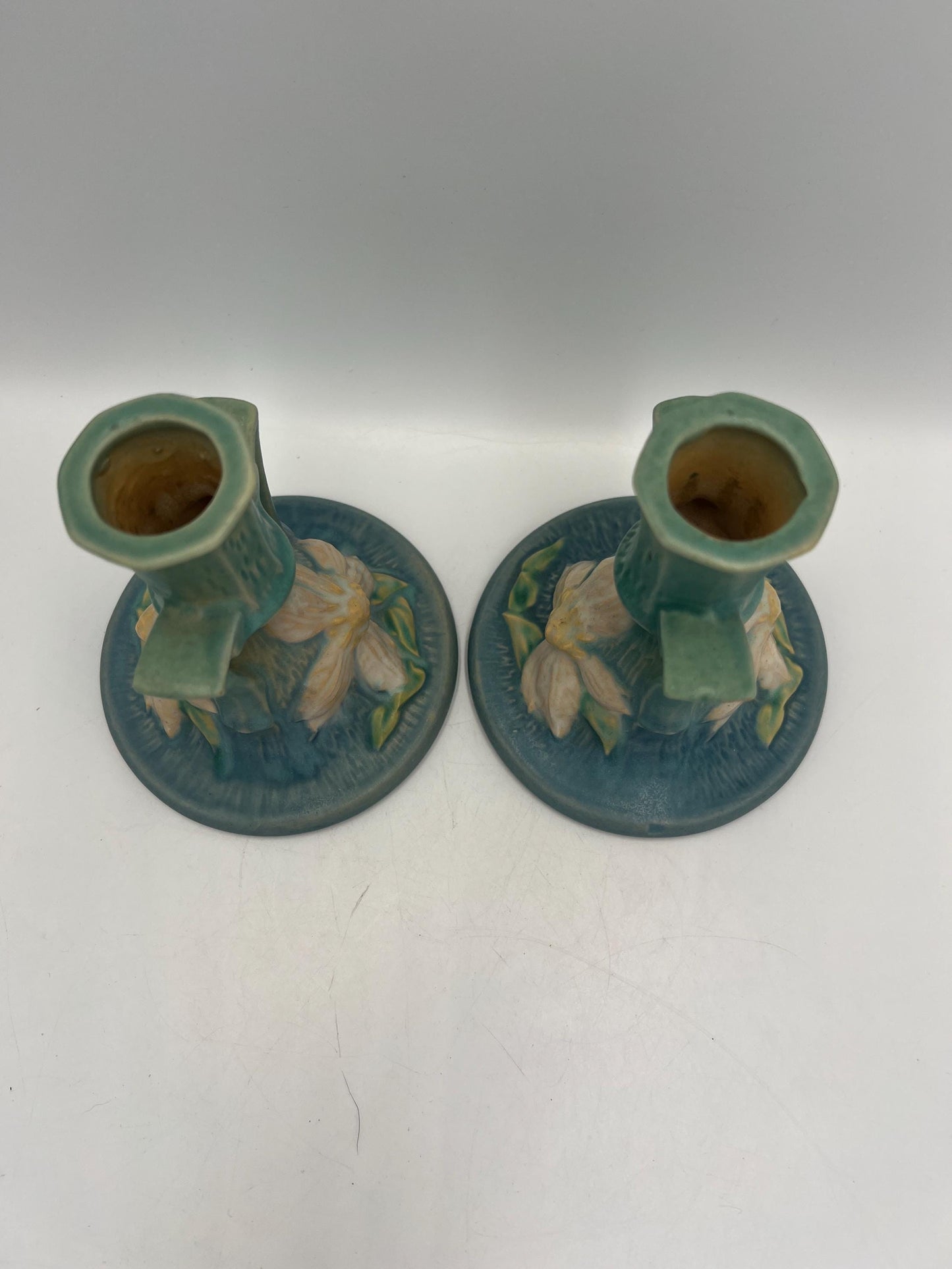 Roseville Blue Candlestick Holders Your Choice