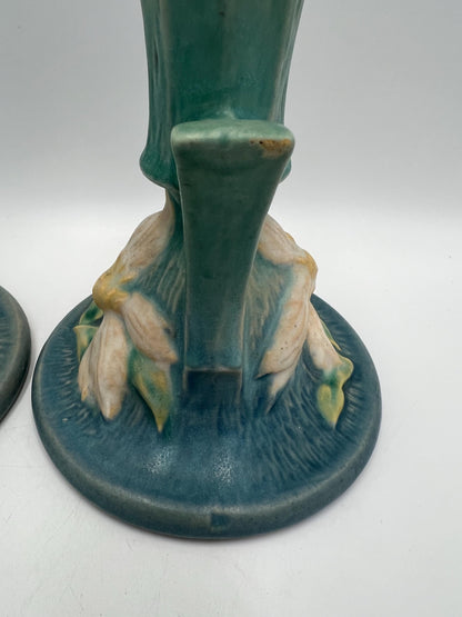 Roseville Blue Candlestick Holders Your Choice