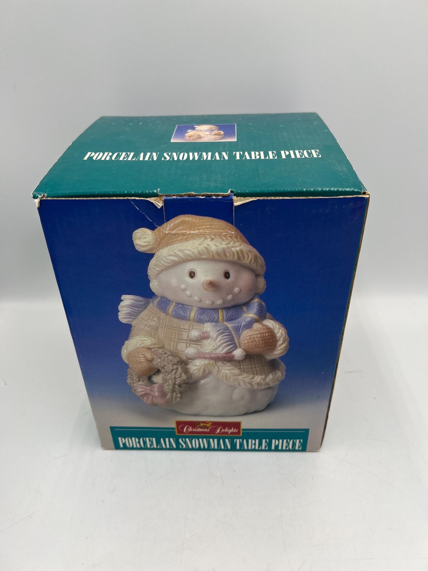 Christmas Decorations: Snowmen Votive Holder or Snowman Table Piece NEW IN BOX
