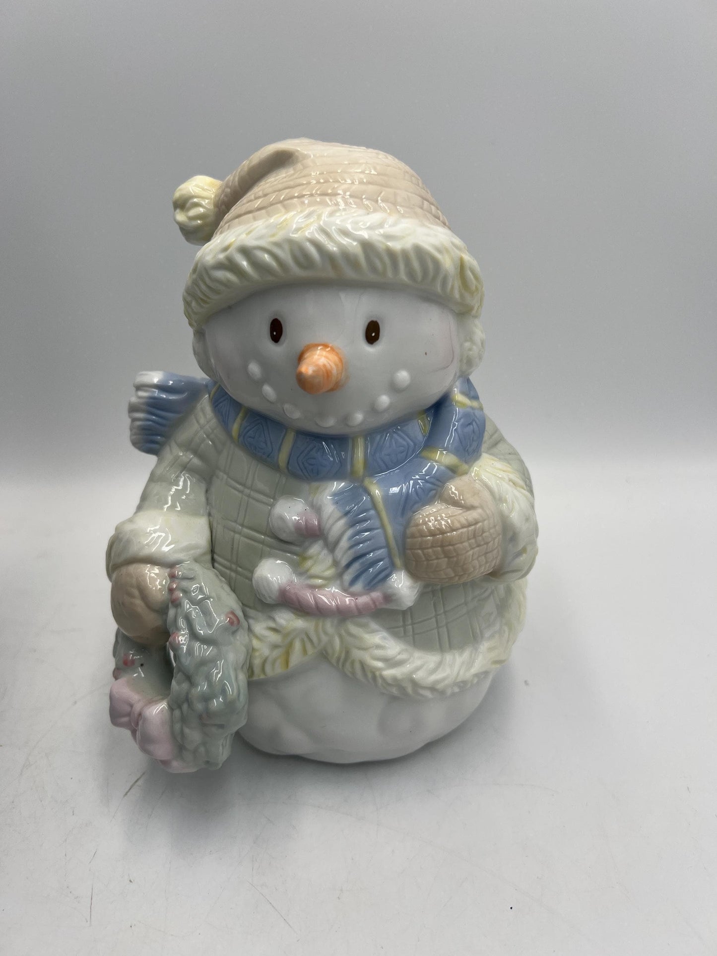 Christmas Decorations: Snowmen Votive Holder or Snowman Table Piece NEW IN BOX