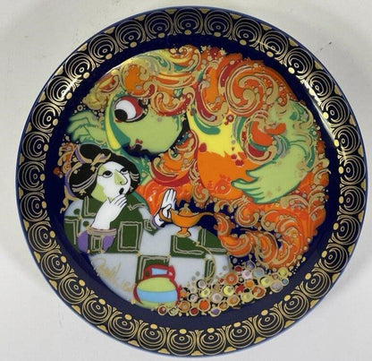 Aladdin Collector Plate - Blue Gold Porcelain by Bjorn Wiinblad