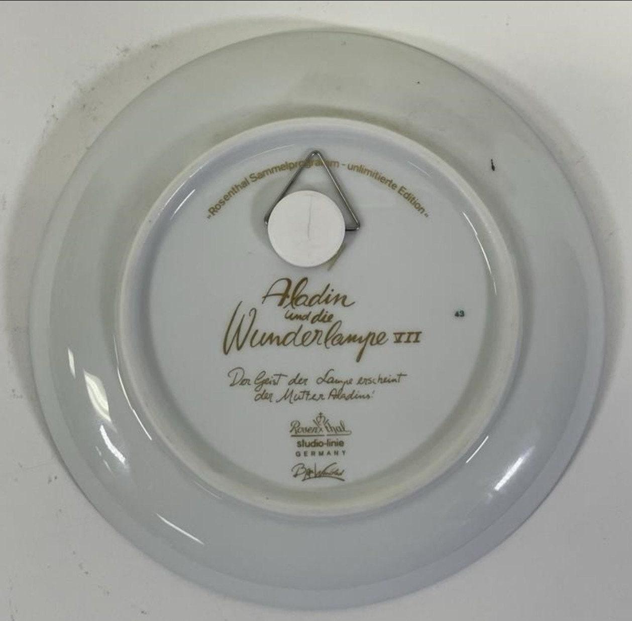 Aladdin Collector Plate - Blue Gold Porcelain by Bjorn Wiinblad
