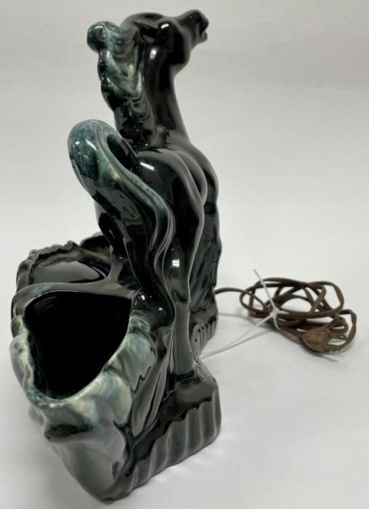 Vintage Horse Lamp - Mid Century Modern Ceramic Table Light