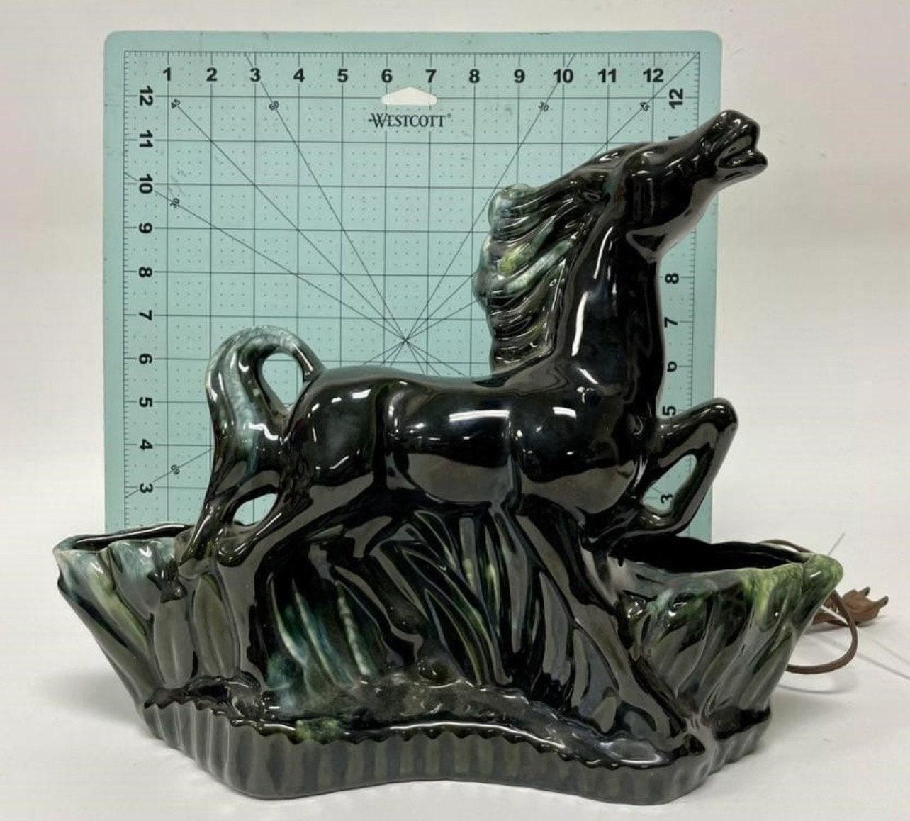 Vintage Horse Lamp - Mid Century Modern Ceramic Table Light