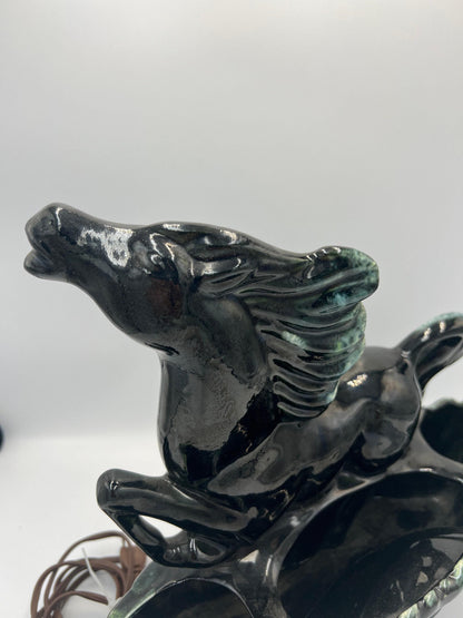 Vintage Horse Lamp - Mid Century Modern Ceramic Table Light