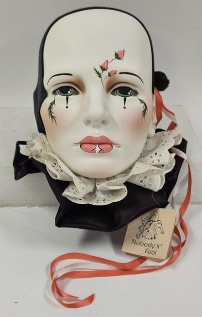 Dyan Nelson Ceramic Wall Mask - Nobody's Fool Harlequin Style