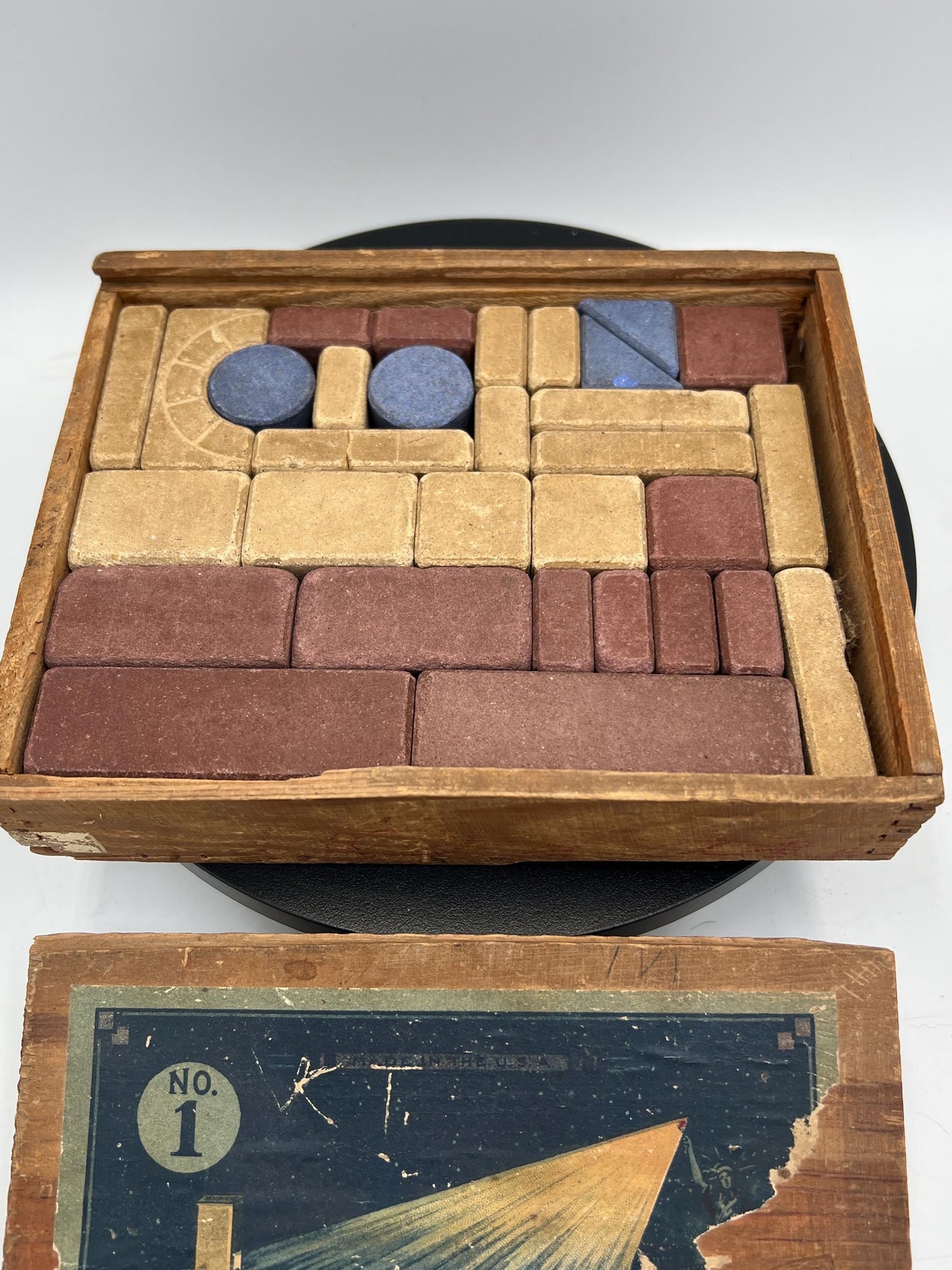 Vintage 1940s Liberty Stone Blocks Set 1 by the Phoenix Toy Co. in Milwaukee, Wisconsin