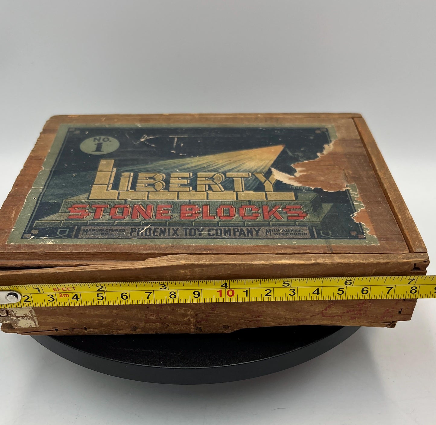 Vintage 1940s Liberty Stone Blocks Set 1 by the Phoenix Toy Co. in Milwaukee, Wisconsin