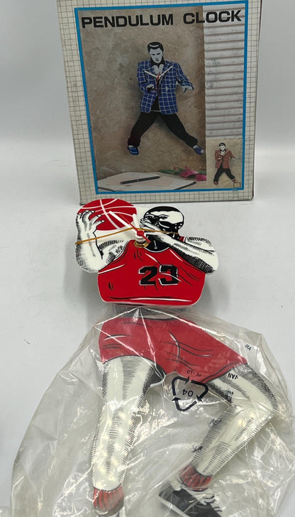 Michael Jordan Chicago Bulls Pendulum Clock with Swinging Legs New in Box