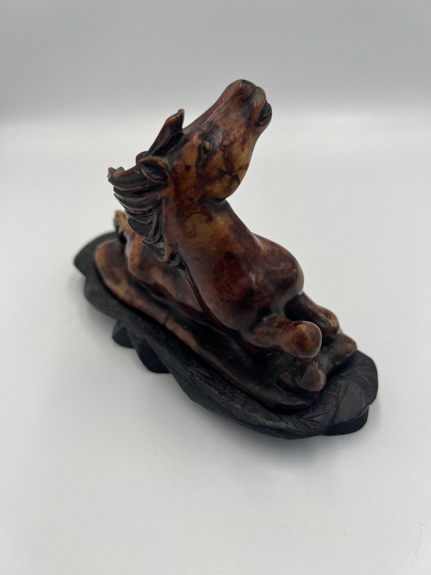 Chinese Export Carved Soapstone Horse Sculpture