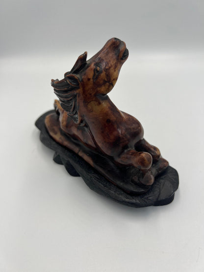 Chinese Export Carved Soapstone Horse Sculpture