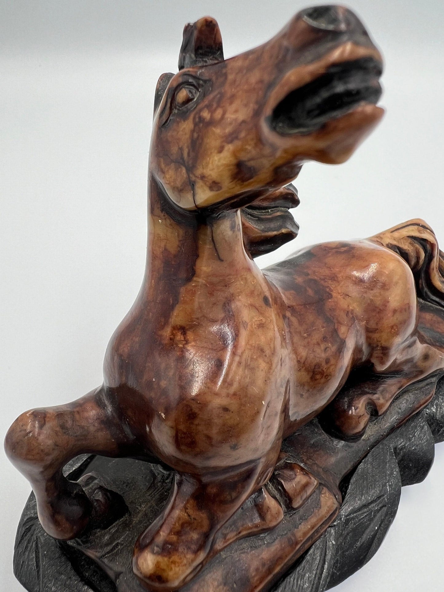 Chinese Export Carved Soapstone Horse Sculpture