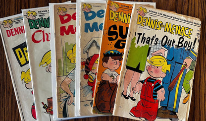 Vintage Dennis the Menace Comic Lot (6 Issues, 1971-1973) | Fawcett Bonus Magazine Series & Specials