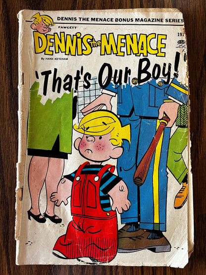 Vintage Dennis the Menace Comic Lot (6 Issues, 1971-1973) | Fawcett Bonus Magazine Series & Specials
