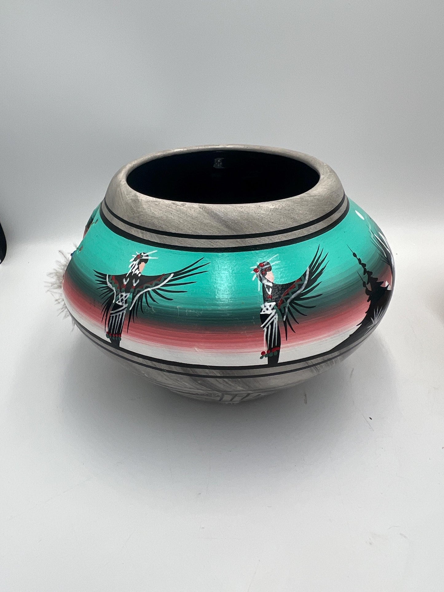 Navajo Pottery Vase and Small Dreamcatcher Pot, Signed P. Blackhorse, Sold Individually