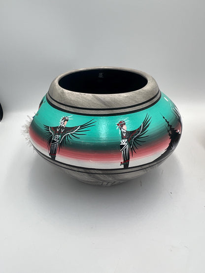 Navajo Pottery Vase and Small Dreamcatcher Pot, Signed P. Blackhorse, Sold Individually