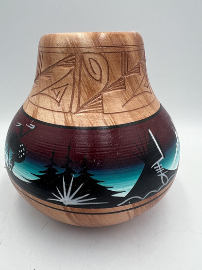 Navajo Pottery Vase and Small Dreamcatcher Pot, Signed P. Blackhorse, Sold Individually