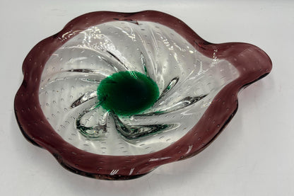 Art Glass Dish: Vintage Murano Style - Handblown