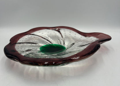 Art Glass Dish: Vintage Murano Style - Handblown