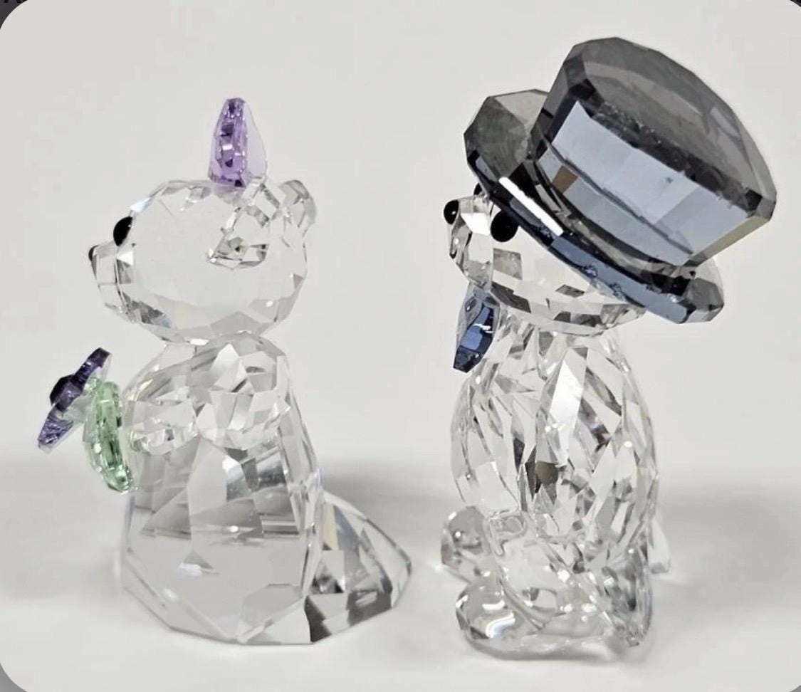 Swarovski Crystal Kris Bear You & I Figurines, No Box