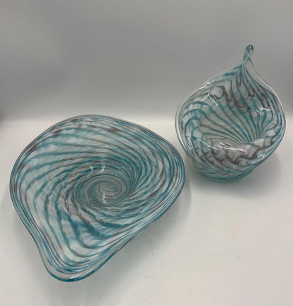 Art Glass Set: Vintage Murano Style - Handblown J Hamon Miller signed