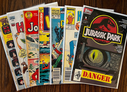 Vintage Comic Book Lot: Sad Sack, Herbie, Archie, Heathcliff, Jurassic Park