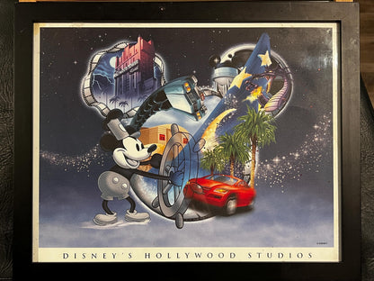 Hollywood Studios Art Print: Sorcerer Mickey & Classic Park Icons (Framed 12x15")