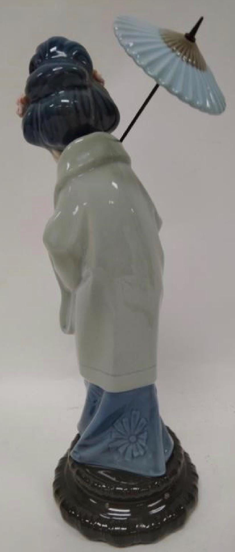 Oriental Spring - Japanese Lady with Parasol Figurine: Lladro - Porcelain Sculpture No. 4988. No Box