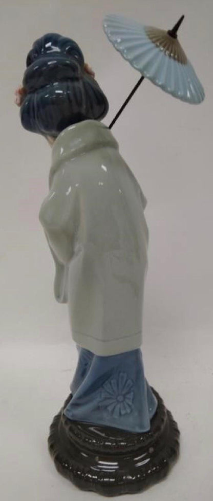 Oriental Spring - Japanese Lady with Parasol Figurine: Lladro - Porcelain Sculpture No. 4988. No Box