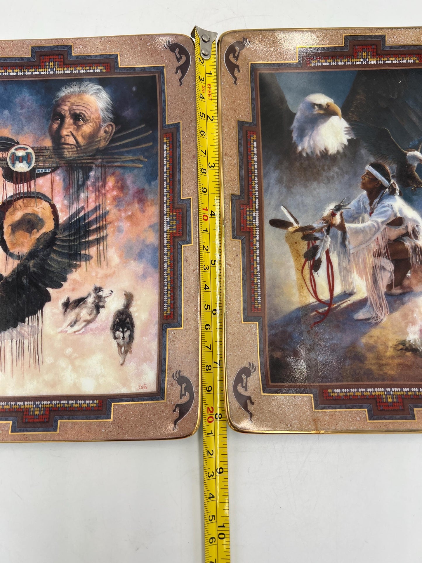 Western Heritage Museum Native American Pair of Plates by Franklin Mint