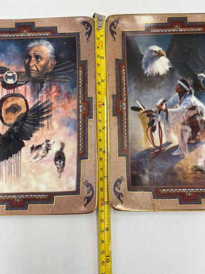 Western Heritage Museum Native American Pair of Plates by Franklin Mint