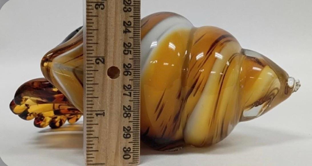 Murano Art Glass Hand Blown Conch Shell Sculpture