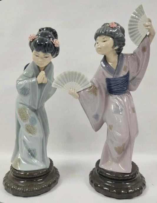 Madame Butterfly and Sayonara Figurines: Lladro - Porcelain Sculptures. No Box. Sold Individually