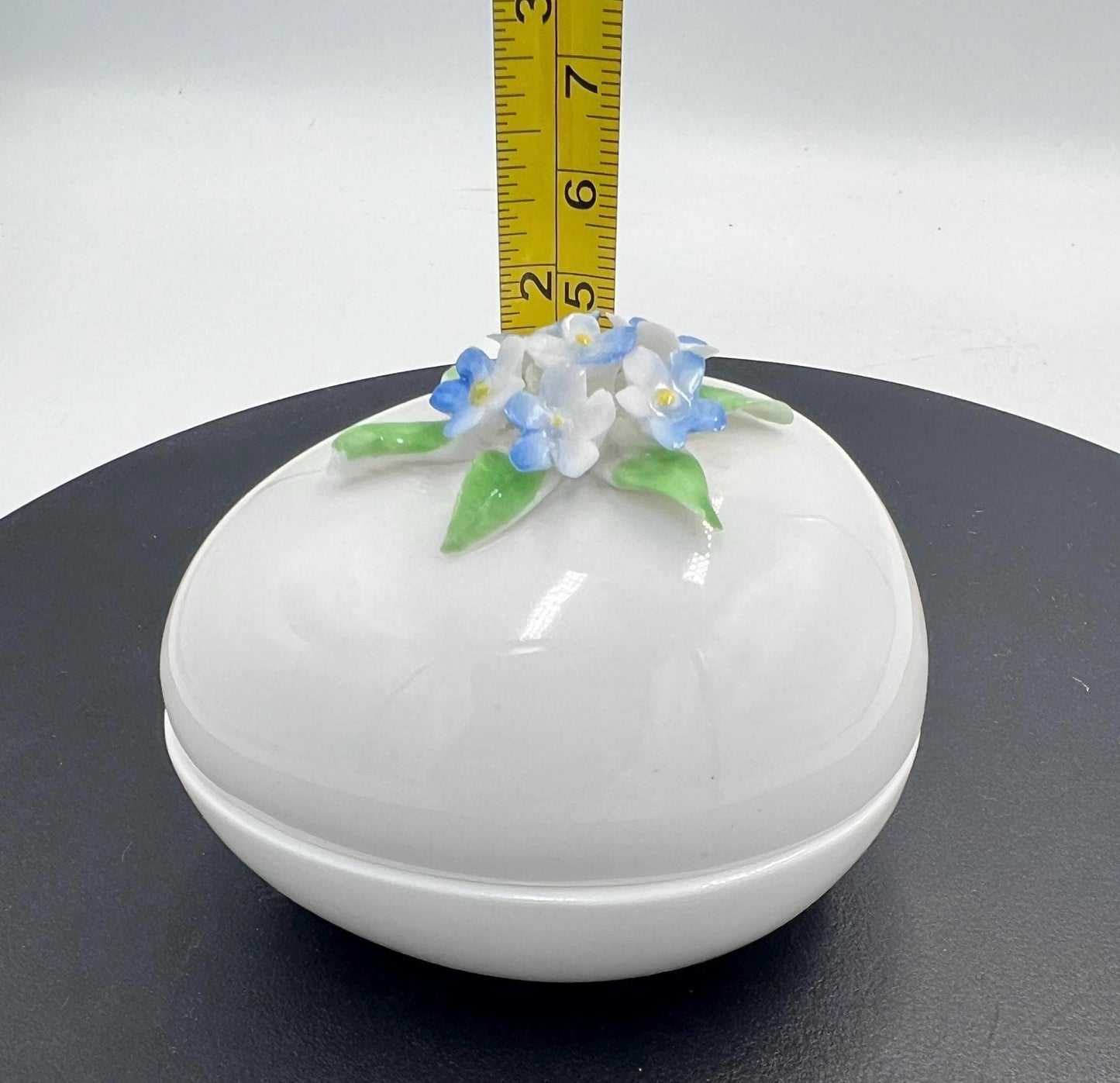 Vtg Golden Crown E&R England Fine Bone China Handpainted Egg Shaped Trinket Box