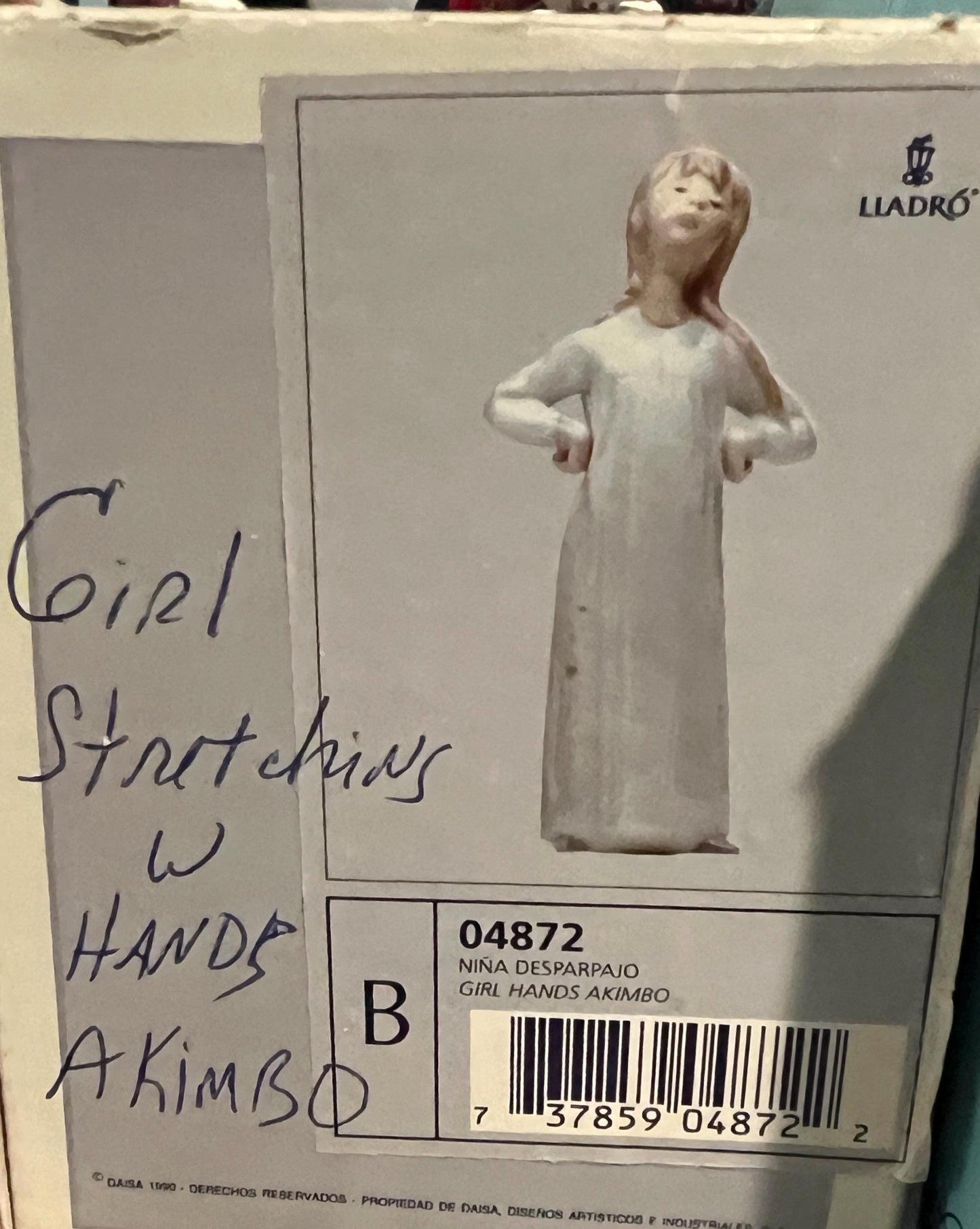 Girl with Hands Akimbo Figurine: Lladro - Porcelain Sculpture No. 4872. In Original Box