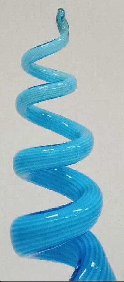 Murano Art Glass Blue Swirl Corkscrew Sculpture