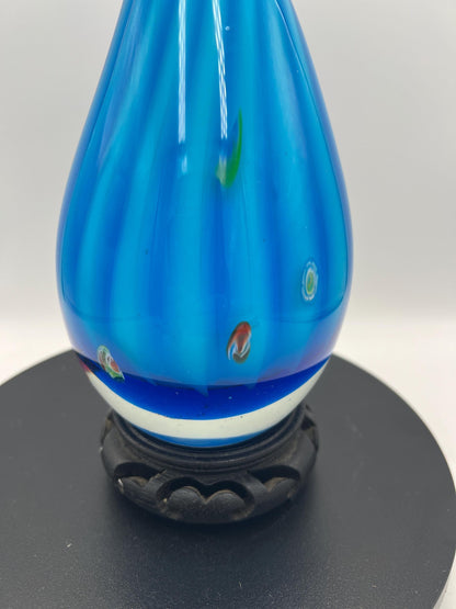 Murano Art Glass Blue Swirl Corkscrew Sculpture